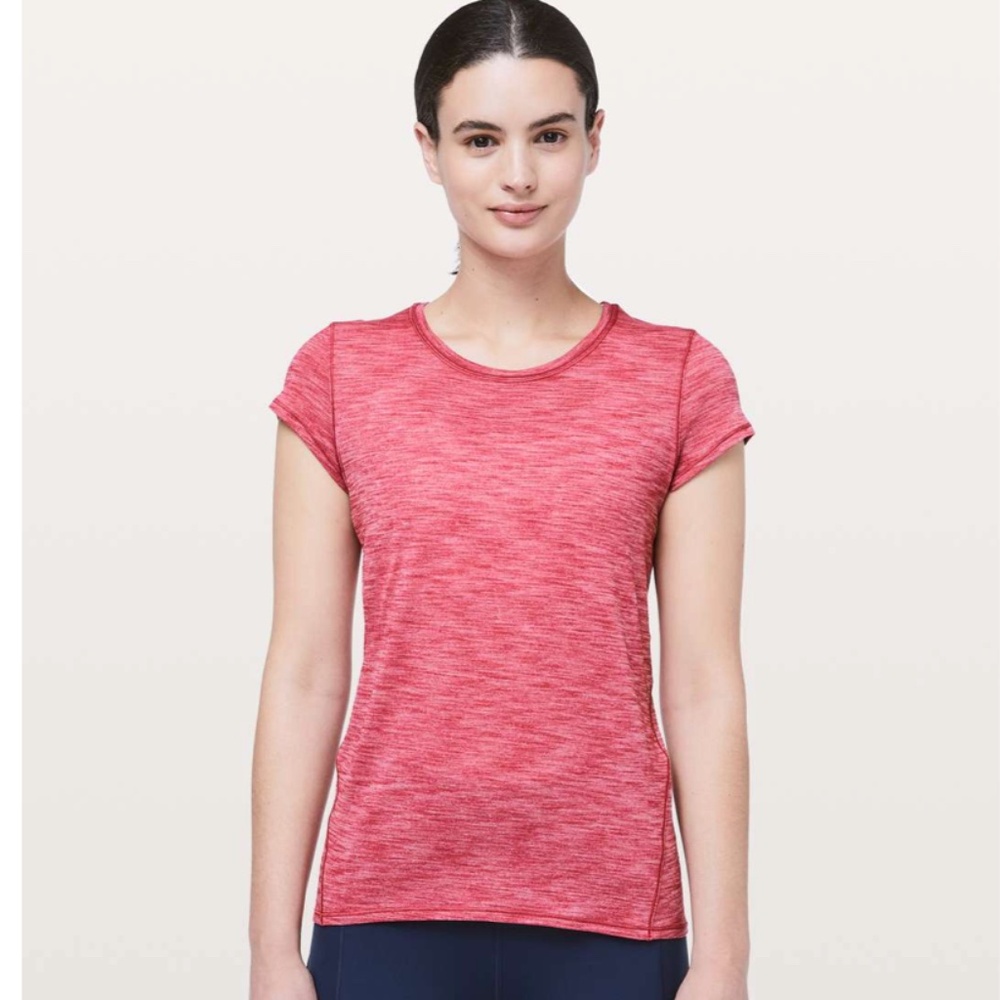 Lululemon Another Mile Short Sleeve, Heathered Violet Red